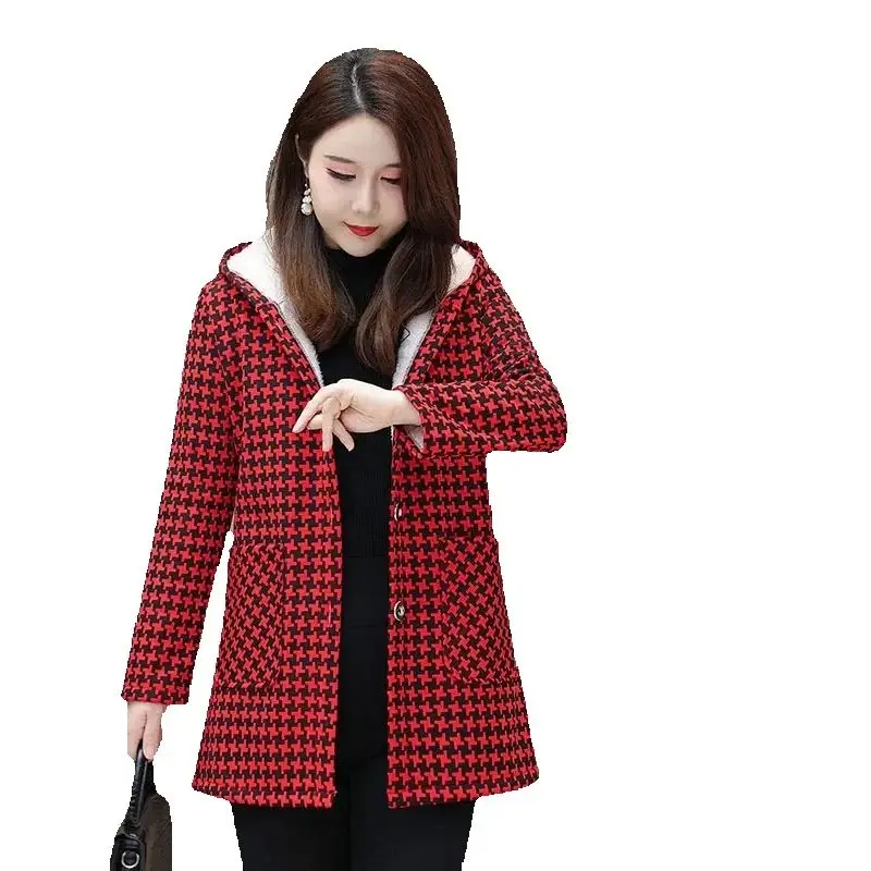 Women\'s Autumn Winter Coat Add Velvet Thickening 2022 New Outerwear Medium Long Mother Loaded Thick Cold And Warm Jacket