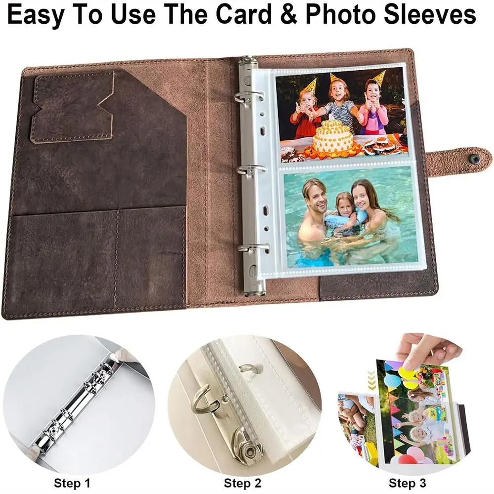 Kpop Photocard Binder 6 Ring Photocard Sleeves A5 Size Multi-Pockets Photocard Binder Photo Album Refill Pages