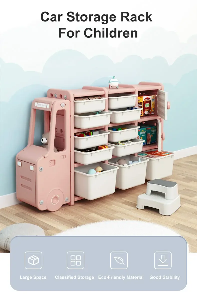 Durable furniture shelf organizer rack box child car shape for with 5 drawers baby cupboard toy storage children kids' cabinets