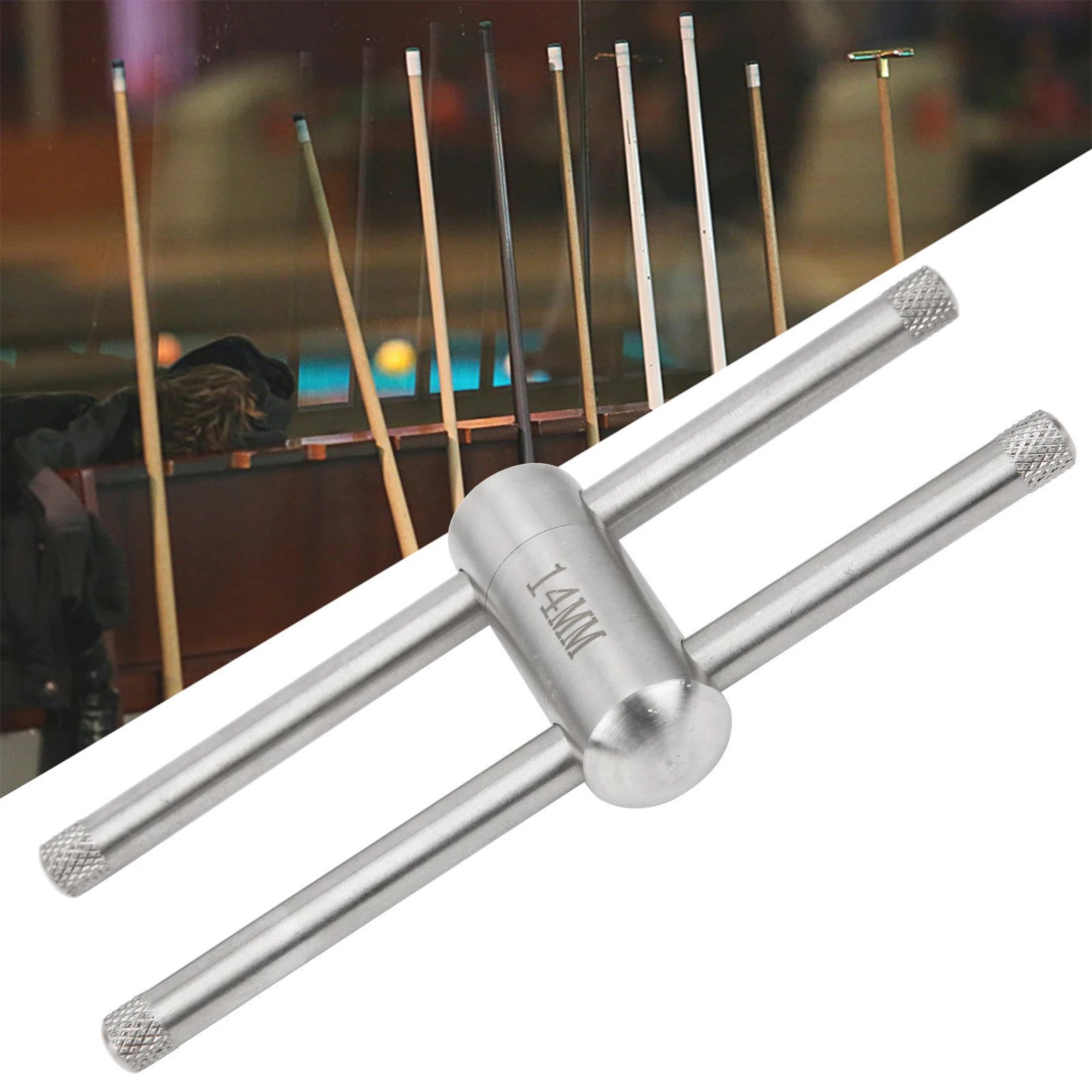 Strumento per pressa per stecca da biliardo Accessorio per forniture per stecca da biliardo per soppressore di punte per stecca da biliardo in acciaio inossidabile