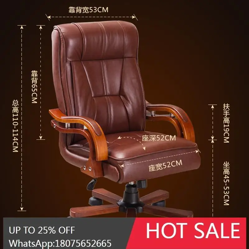 

MJY Boss Genuine Leather Cowhide Computer Home Executive Reclining Adjustable Study Chair