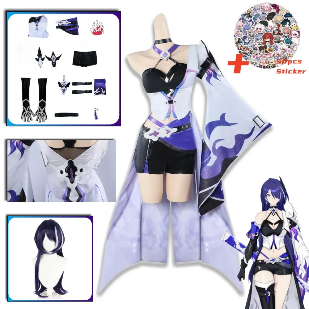 

Game Honkai Star Rail Acheron Cosplay Sea Ranger Huangquan Costume Dress Outfit Huang Quan Huangquan Cosplay Prop