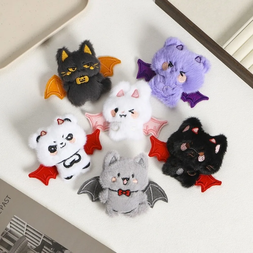 6pcs Halloween Decoration Kawaii Halloween Keychains Pendant Cartoon Stuffed Animal Rabbit Bear Bat Key Chain Halloween Party