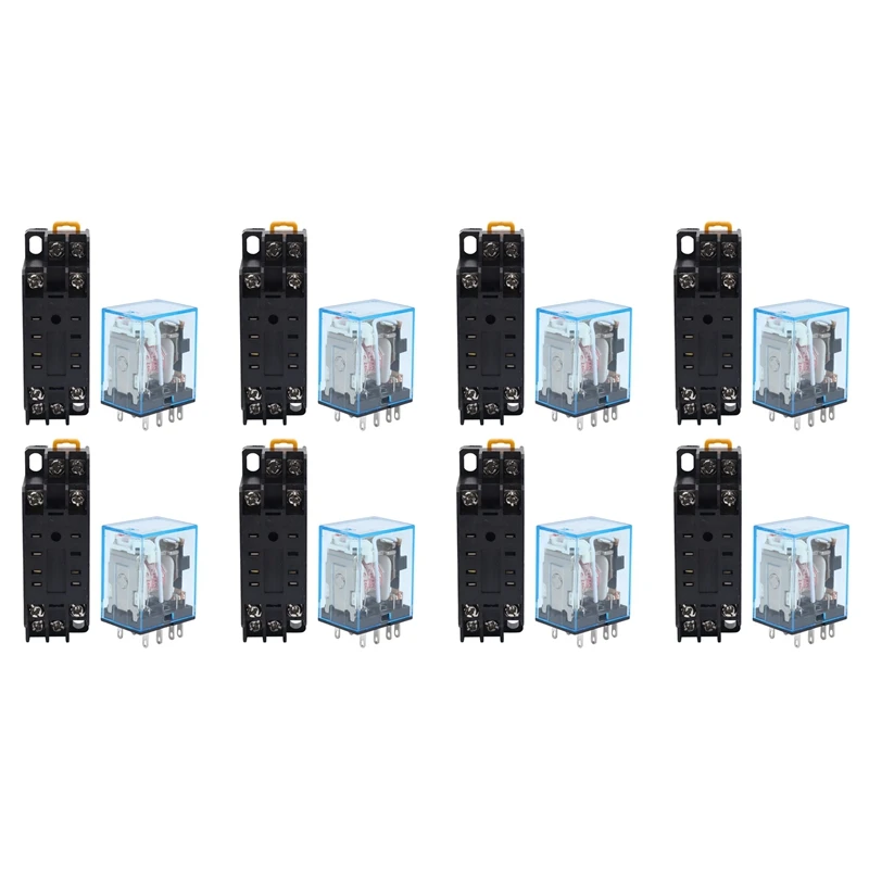 

NEW-8X 220/240V AC Coil DPDT Power Relay MY2NJ 8 Pin W Socket Base