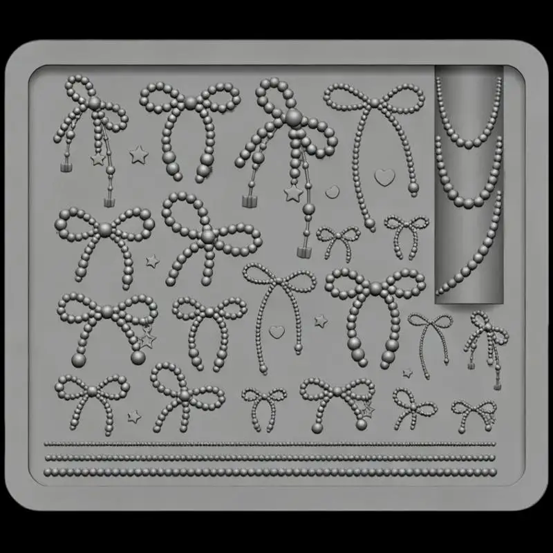 1/3Pcs Silicone Nail Art Molds 3D Bowknot Ocean Shell Starfish Templates DIY Nail Art Decoration Manicure