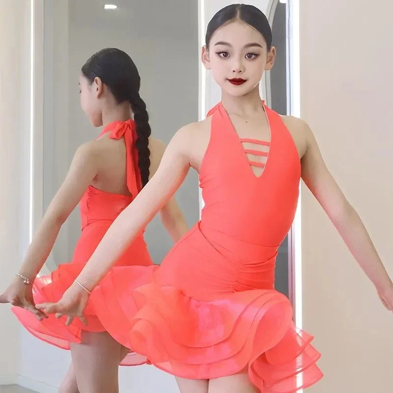 

Children Cha Cha Rumba Samba Tango Latin Dance Dress Girls Ballroom Dance Dresses Dance Skirt Kids Latin Practice Dress Clothes