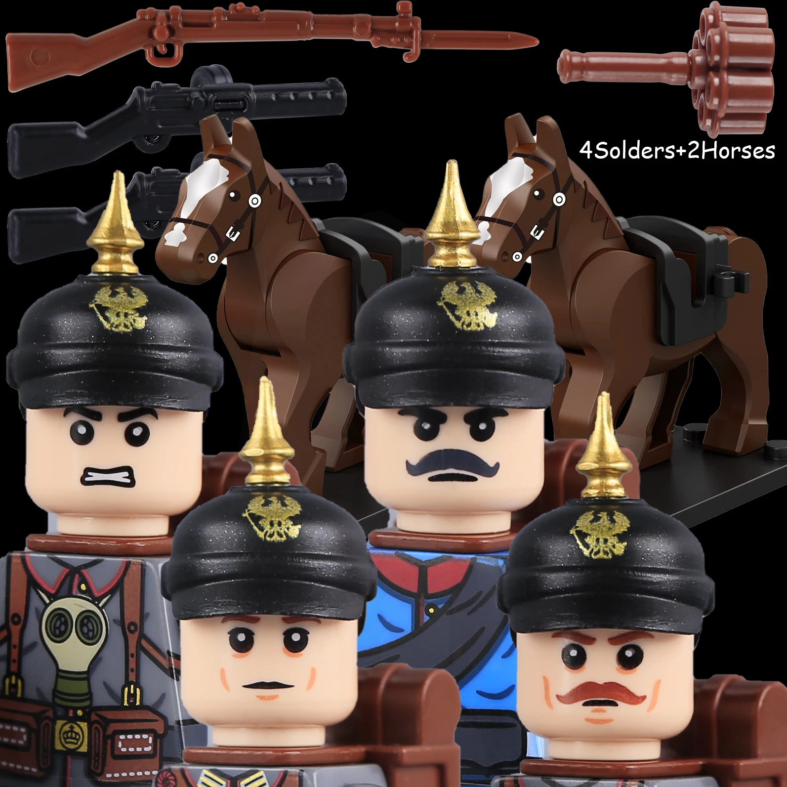 Erster Weltkrieg Deutsche Preußische Soldaten Figuren Bausteine Militär US Amerikanischer Bürgerkrieg Infanterie Preußische Armee Waffen Gewehr Bausteine Spielzeug