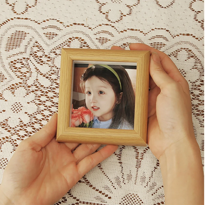 미니 사각형 작은 사진 프레임 세트, 테이블 어린이 사진 프레임, 책상 장식, 나무 사진 프레임 선물