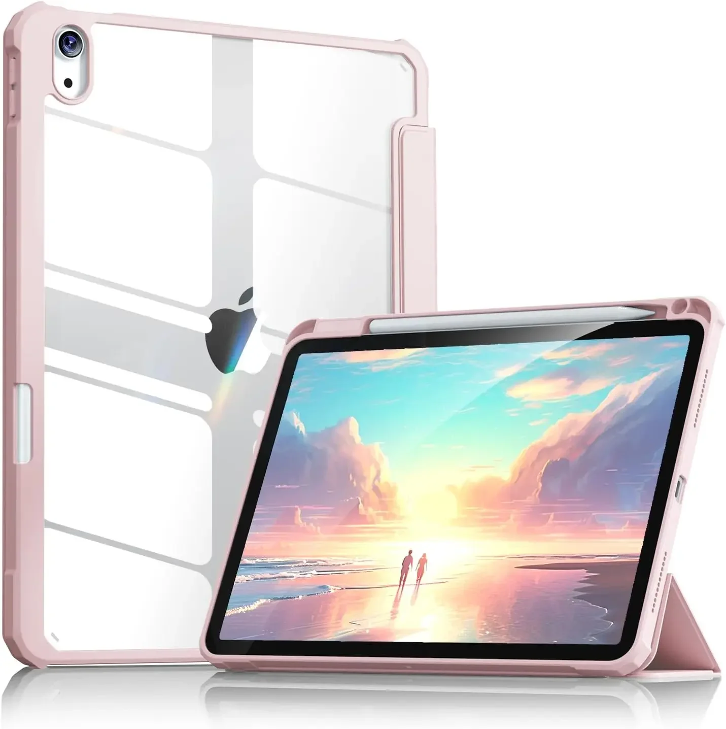 

Чехол для iPad (A16) 11-го поколения 11 дюймов 2025, iPad 10 10,9 дюймов 2022 с подставкой для карандашей, прозрачная задняя крышка с крышкой