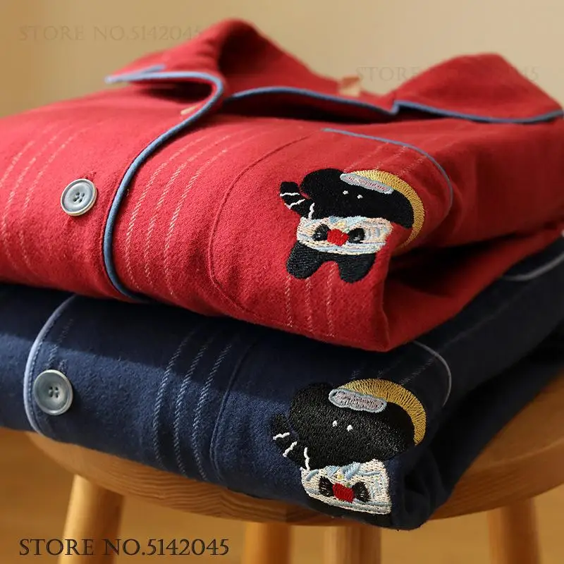 

Весенне-осенний новый пижамный комплект для пар, одежда для сна, хлопковая ночная рубашка с героями мультфильмов, домашняя одежда, свободная повседневная домашняя одежда, домашняя одежда, нижнее белье