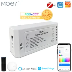 Moes Zigequation-Smart Dimmer Tech Switch, RVB CCT, Bande LED, Life, Tuya App Control, Alexa, Echo, Google Home