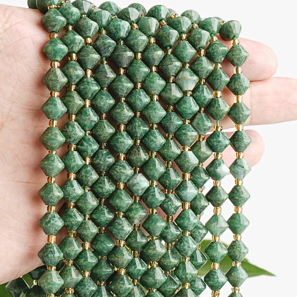 8mm Natural Gemstone Beads Micro-Faceted African Transvaal Jade Beads Green For Making Jewelry Diy Bracelet Necklace 15''