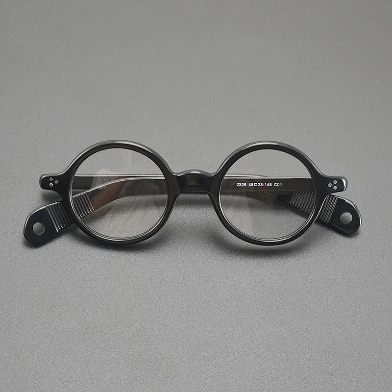Vintage round glasses frame Men\'s and women\'s luxury brand handmade acetate optical glasses to make prescription glasses