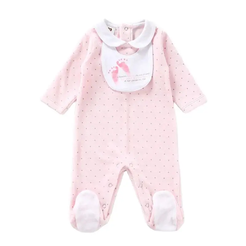 Baby rompers long sleeves children clothing baby newborn overalls kids boy girl clothes baby jumpsuit with baby bib baby footies