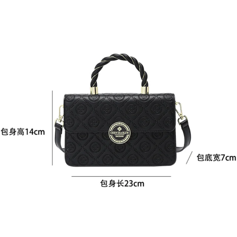 Independent Brand Women\'s Bag New Senior Pressure Sensitive Flower Handbag Fashion With Light Luxury Small Square Bag