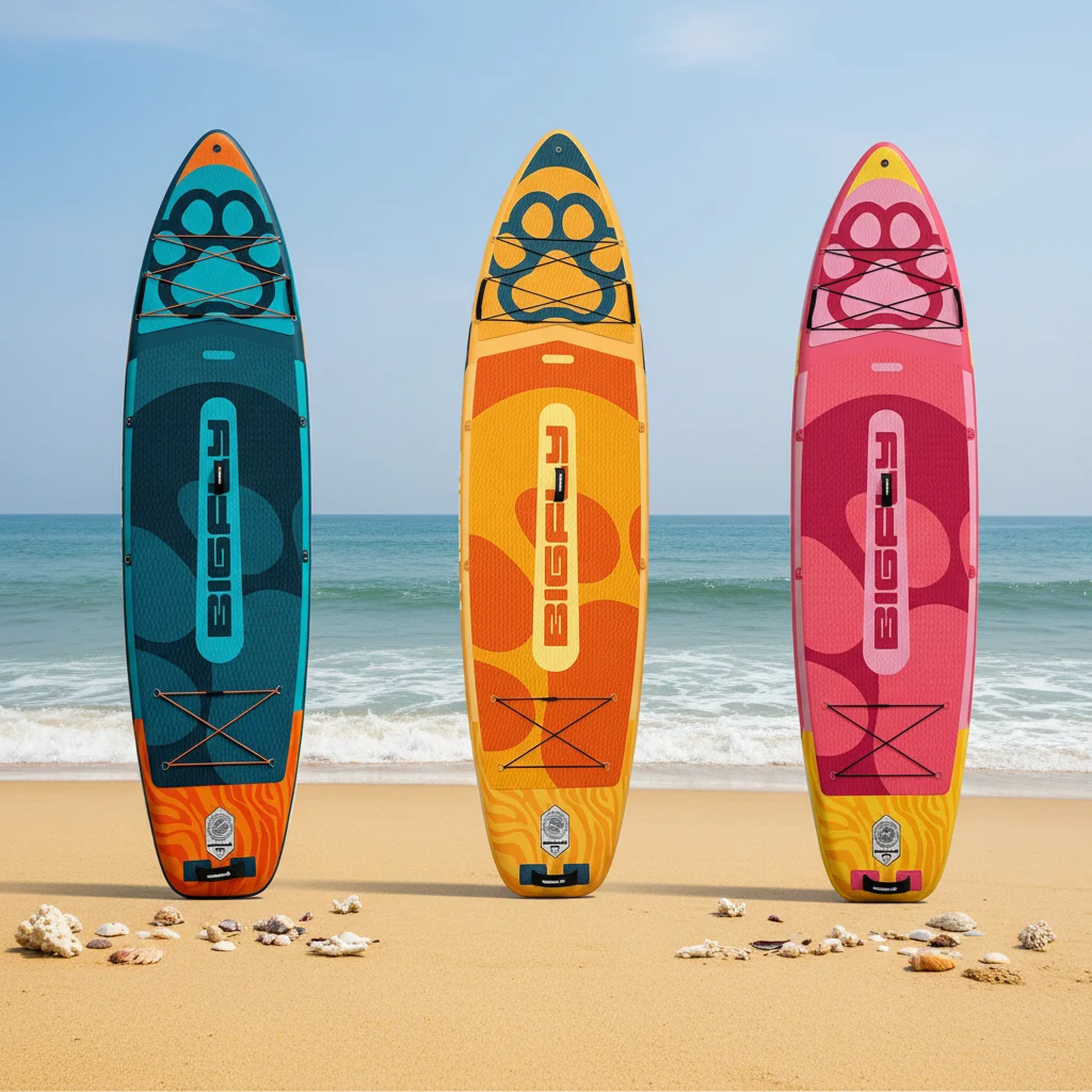 In stock in European warehouse, inflatable vertical paddle board 450LBS multi-color pet surfboard, ocean water surfboard