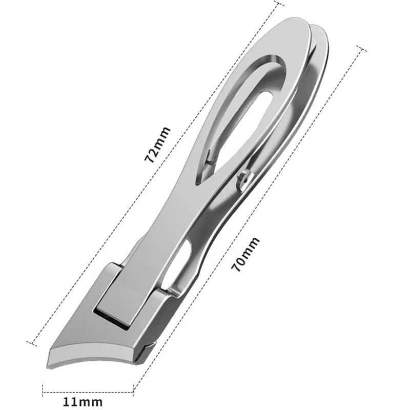 Cortauñas de borde inclinado con receptor, cortador de uñas encarnadas de acero inoxidable, herramientas de manicura, 1 Uds.