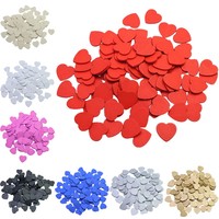 100Pcs 0.7 Inch Colorful Wood Heart Slices Blank Natural Wooden Ornaments Tags for DIY Wedding Arts Crafts Valentine Decorations