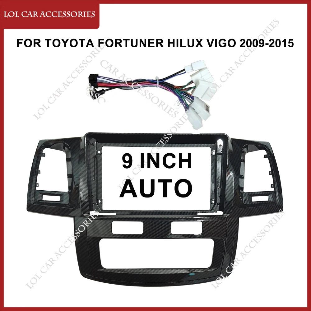 

9-дюймовый карбоновый внешний вид для Toyota Fortuner Hilux Vigo Auto 2009-2015 автомобильное радио Android Стерео GPS головное устройство 2 Din защитная рамка