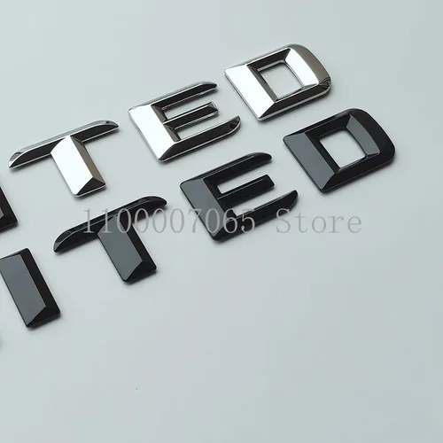 Imagen 2 del producto Estilo de coche reacondicionamiento letras DIY emblema superior ABS para guardabarros de coche limitado placa de identificación Logo pegatina cromo negro brillante