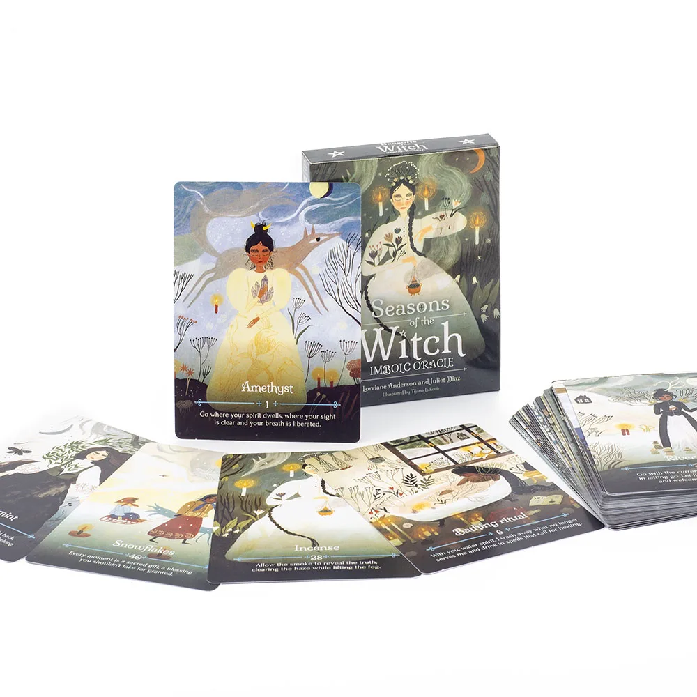 44 Cards 10.3*7.5cm Seasons of The Witch Imbolc Oracle Cards Evoke The Spirit of Imbolc  Seed of Spiritual Guidance