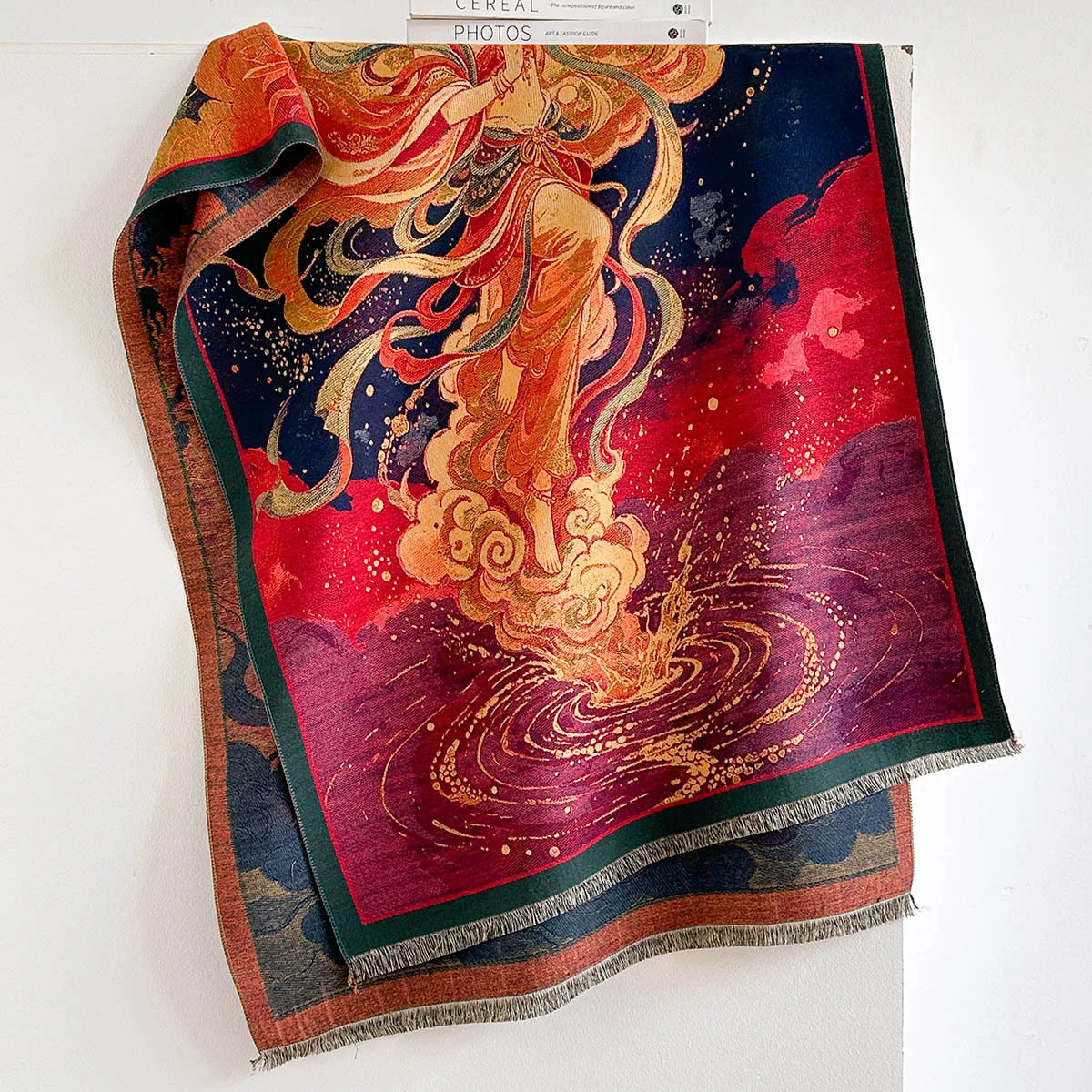 2026 Lotus Flame Scarf Women Autumn Winter Warm Thick Faux Cashmere Neck Warmer Soft Korean Style Long Pashmina Wrap Stole Gift