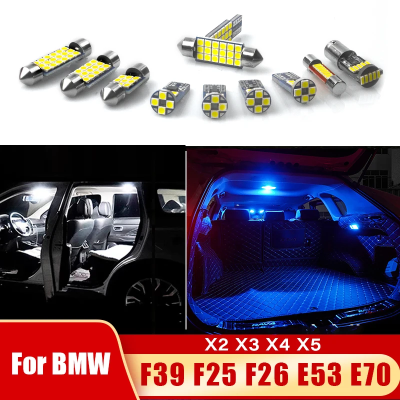 Für BMW X2 X3 X4 X5 F39 F25 F26 E53 E70 12v Auto Led-lampen Innen Lesen Lampe Eitelkeit spiegel Stamm Licht Zubehör