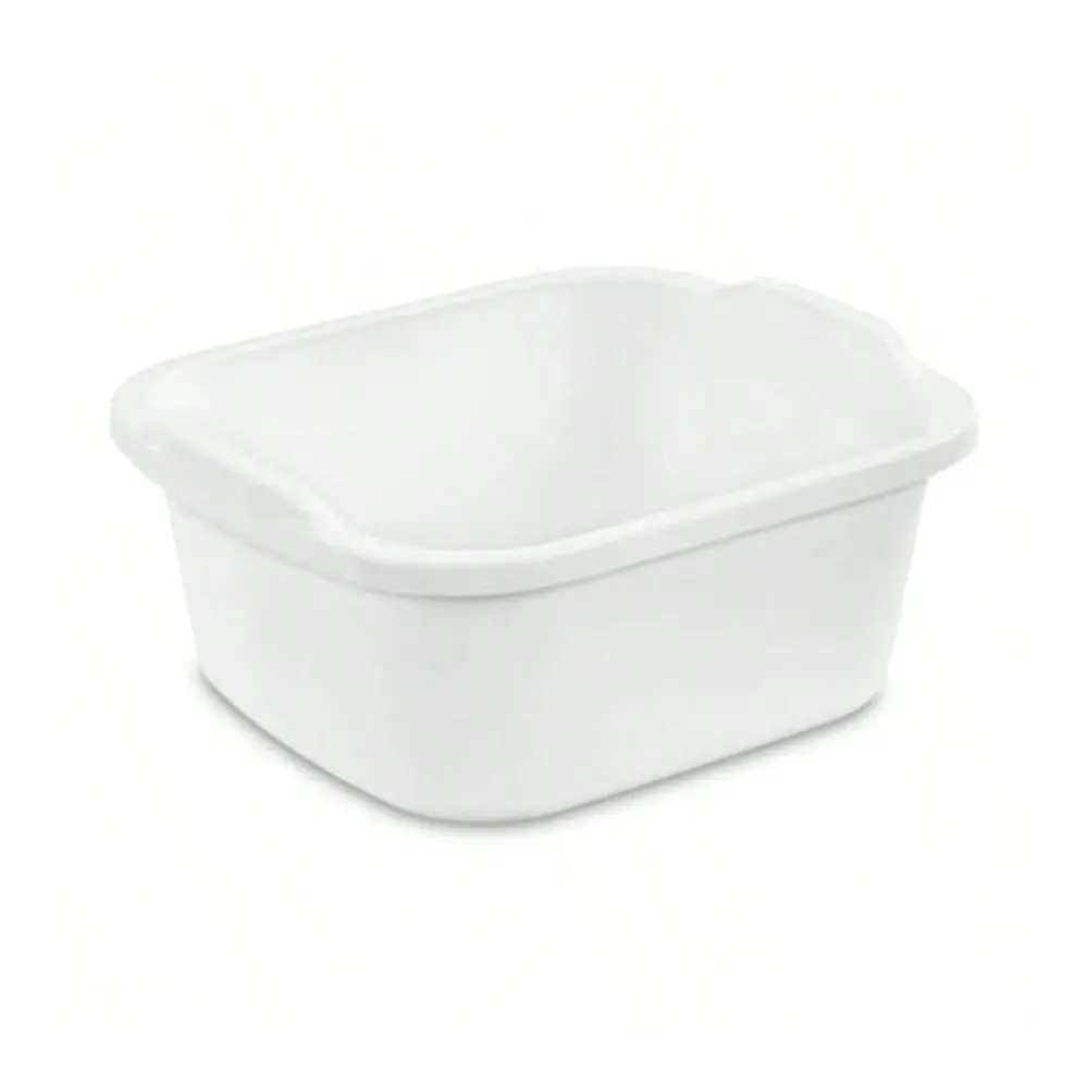 Basin With Molded Handles For Kitchen, 12 Quart, Stackable Plastic Containers For Laundry Storage, Soaking And Washing Kitchen
