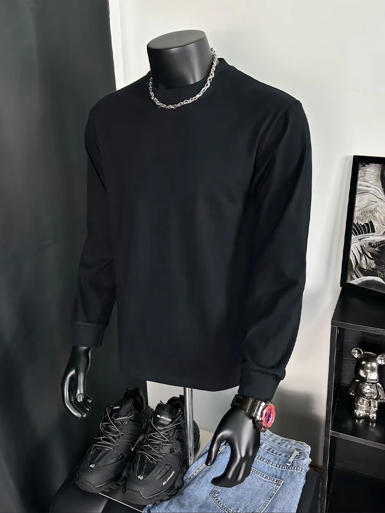 Men's Sweatshirt 2025 Trending White Crewneck Purple-Blue Cartoon Badge Graphic Japanese-Style Pro Performance Streetwear Top