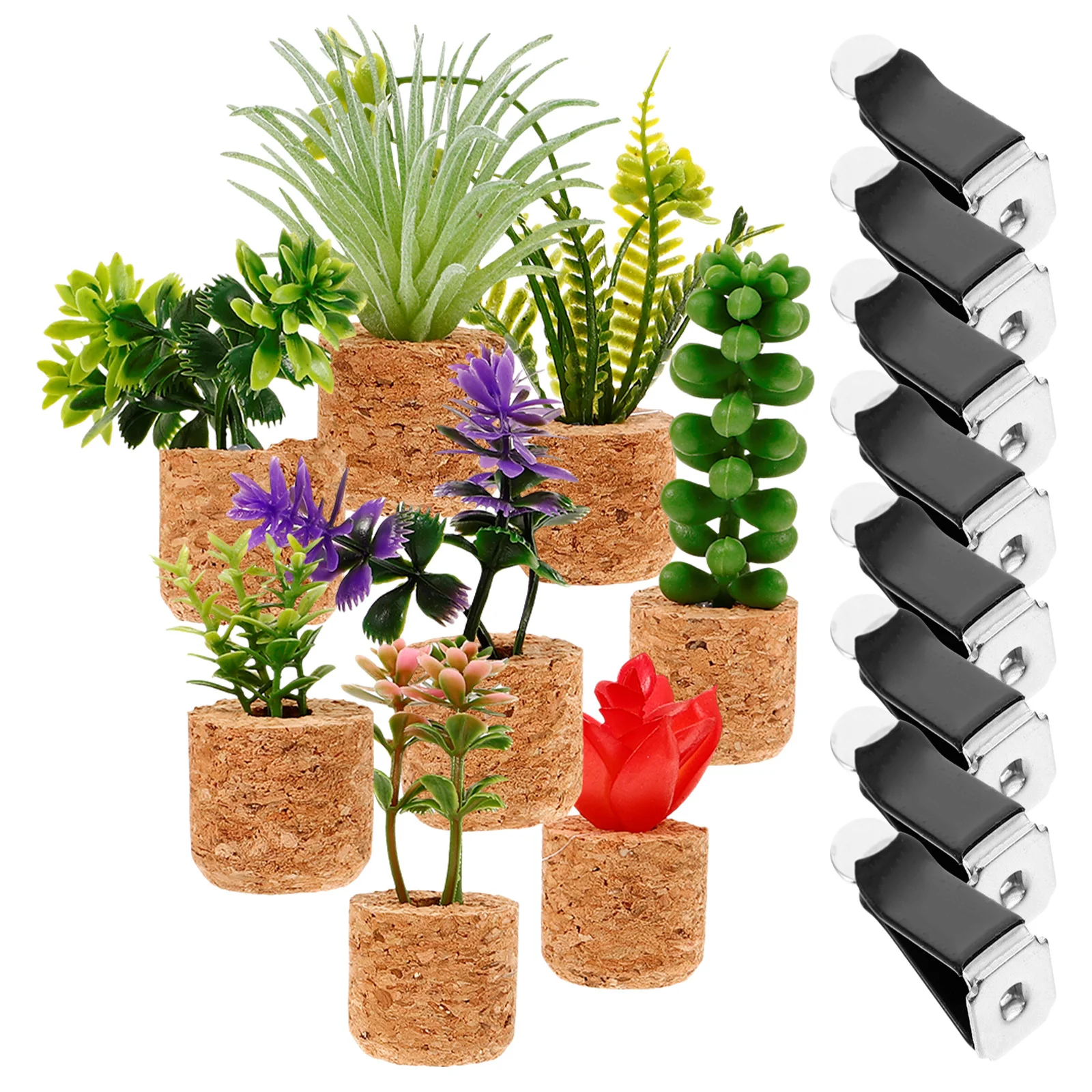 

1Set Mini Succulent Plant Fridge Magnet Bright Color Lightweight Magnetic Refrigerator Decor Kitchen Office Locker Accessories