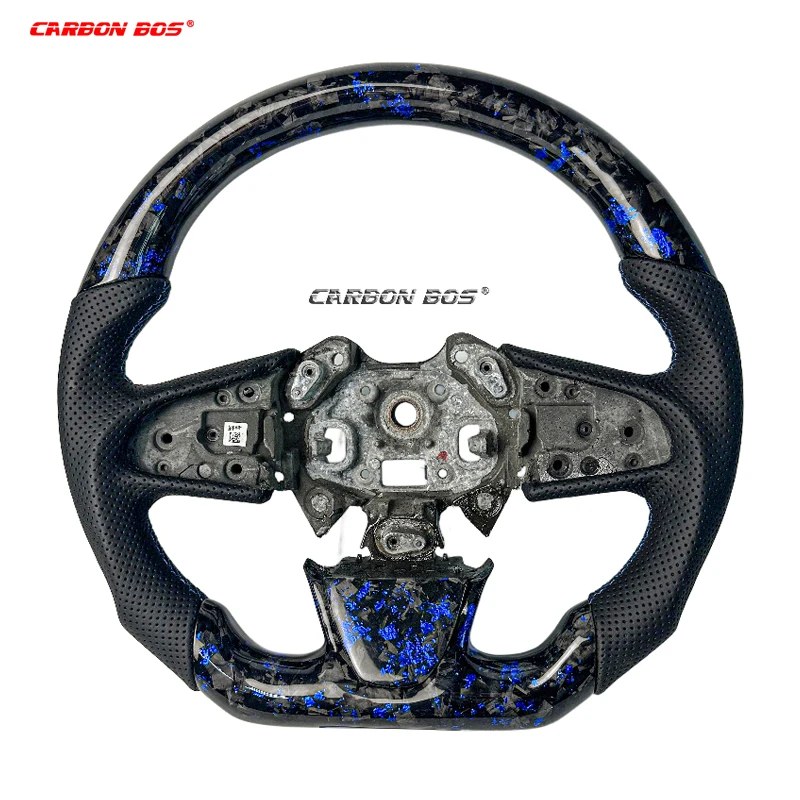

Blue forged carbon fiber Steering wheel for Clio Renault Megane 4 Car Steering wheel with perforation leather Auto accessorie
