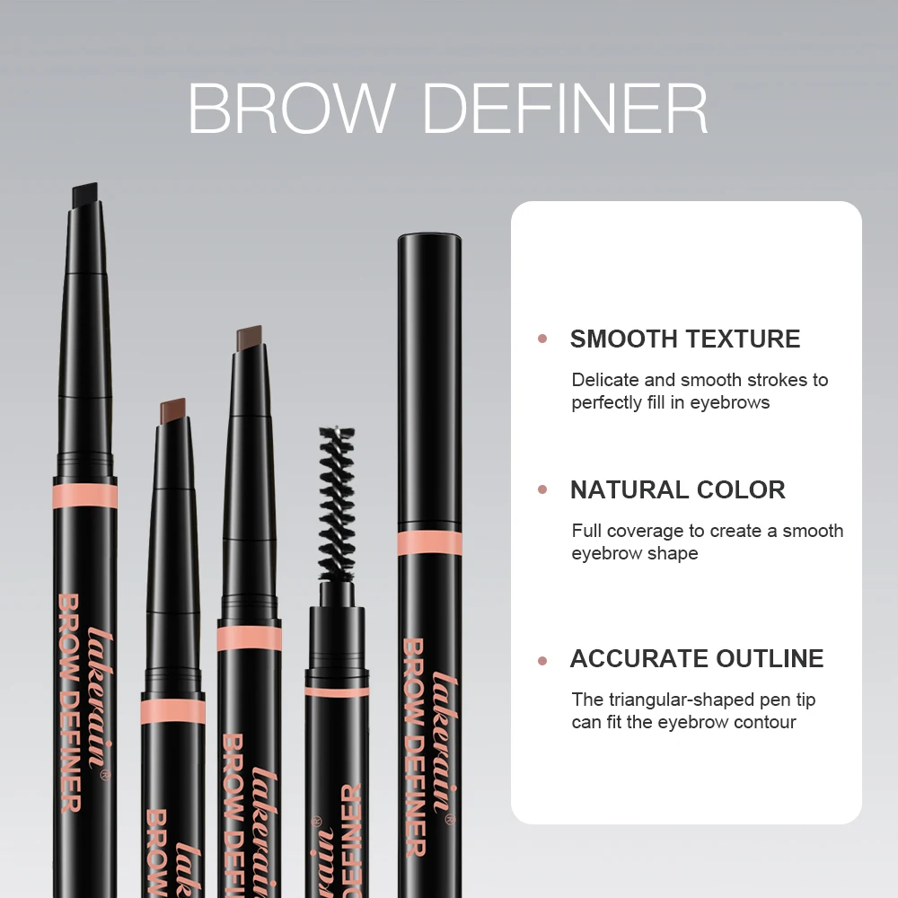 Double Ended Eyebrow Pencil Rotatable Triangle Long Lasting Precise Brow Definer Natural Color Waterproof Eye Brow Pen