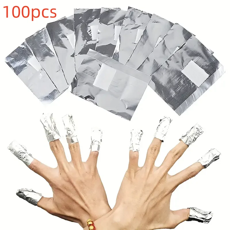 100 個バッグアルミ箔マニキュア浸漬マニキュアネイル除去ラップネイルタオルジェルマニキュアリムーバーマニキュアツール