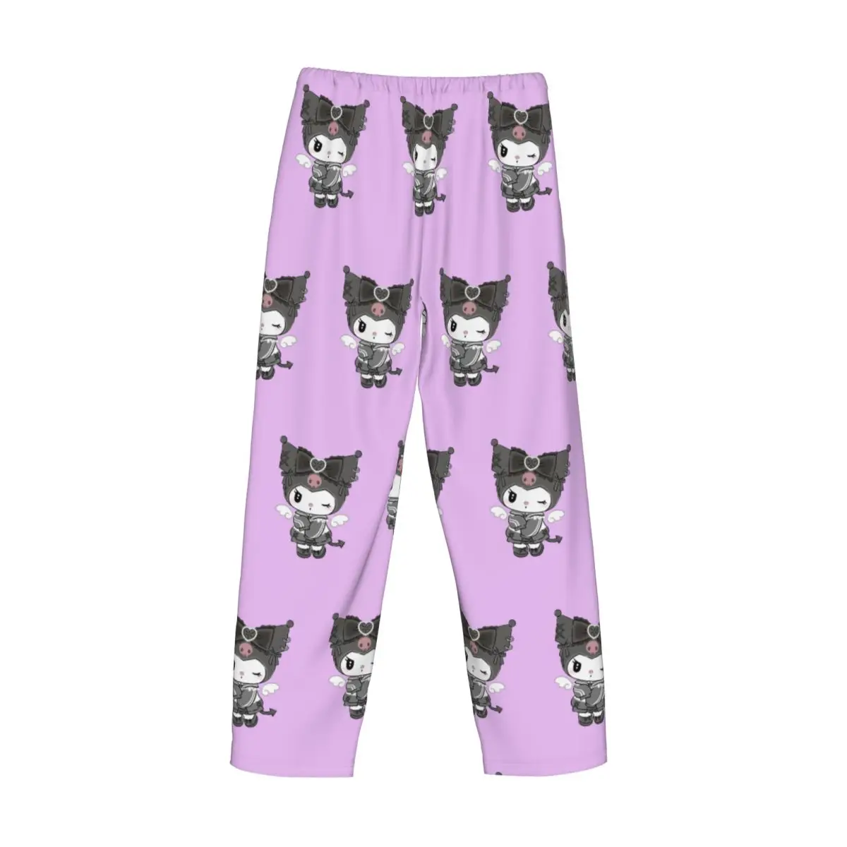 Custom Printed Men Kuromi With Winglet Pajama Pants Comic Sleepwear Sleep Lounge Bottoms with Pockets