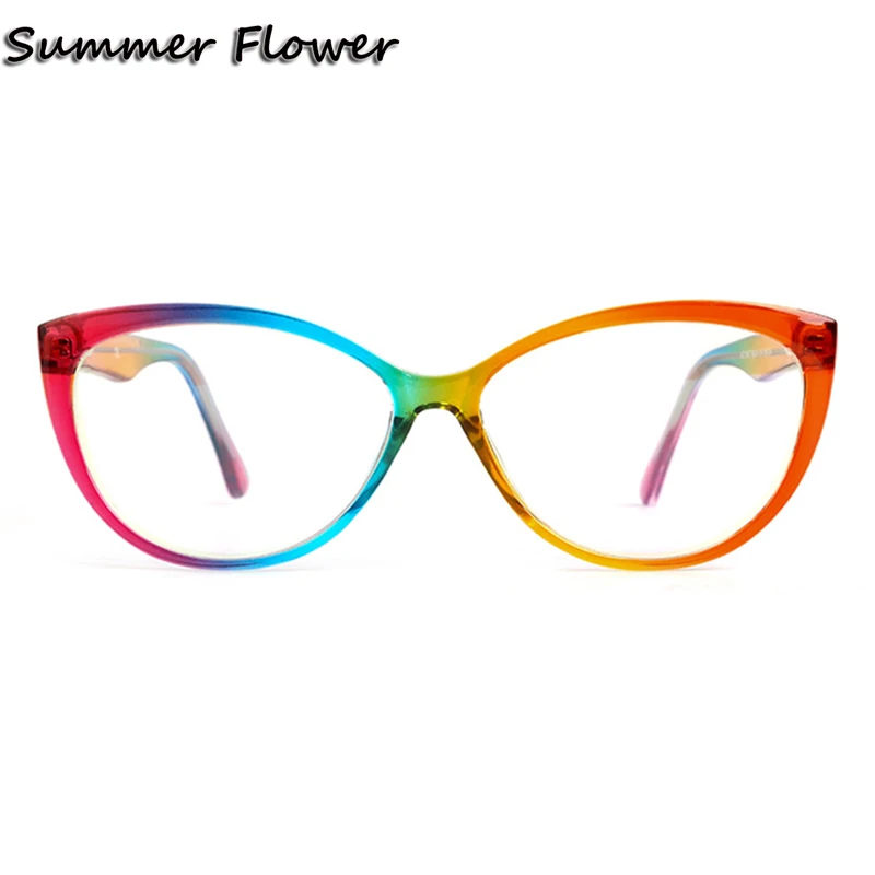 

Colorful Cat Eye Women Glasses Green Fashion TR90 Spectacle for Female Reading Glasses for Multifocal Lenses Girl