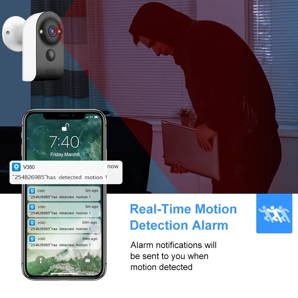 5MP WiFi Camera Security Pir Motion Detection Two Way Audio Smart Home Surveillance Wireless IP Monitor V380 pro mini WIFI CCTV