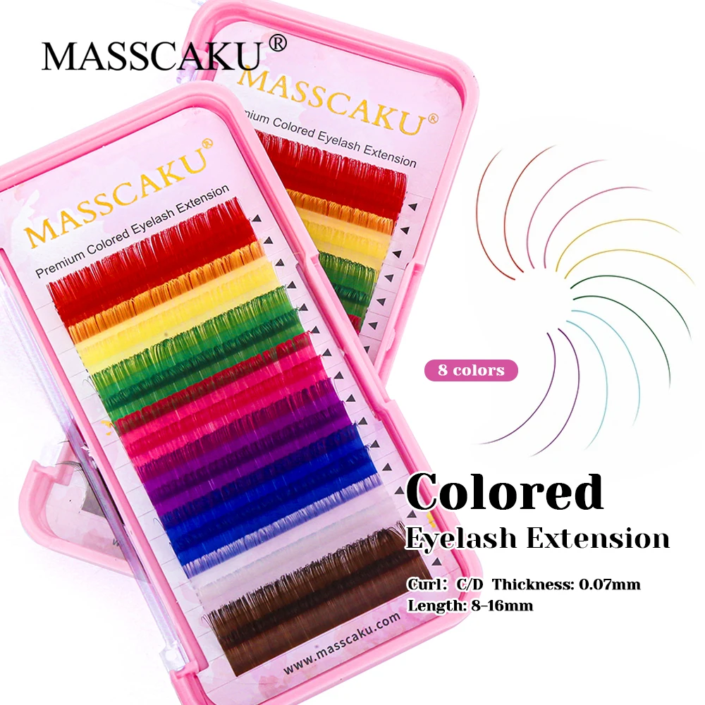 

Wholesale All Size Wispy Hand Woven Synthetic Mink Colored Volume Lashes 3D Effect Ribbon Colorful Classic Regular Lash in Stock