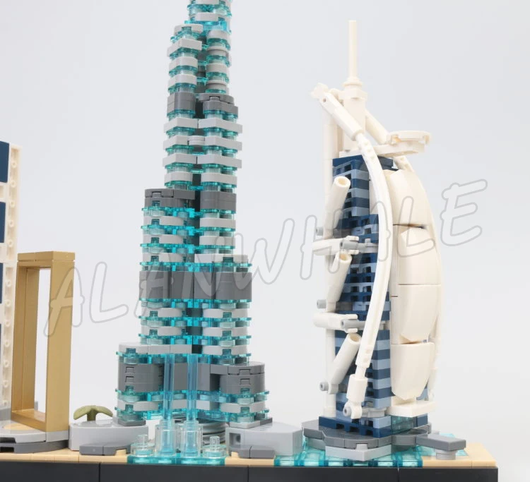 740Pcs Architectuur Skyline Dubai Jumeirah Emiraten Torens Hotel Fontein Frame 20019 Bouwsteen Speelgoed Compatibel Met Model