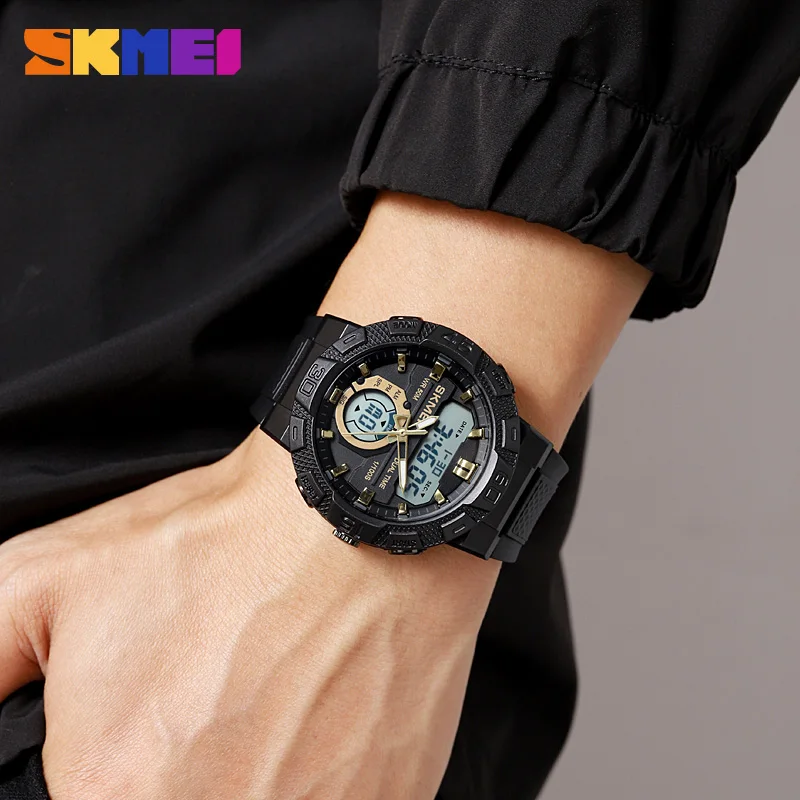 SKMEI Top Brand Sport Mens Watch Luxury Dual Time Stopwatch Wateproof Wristwatch Original Digital Watches Led Light Alarm Clock