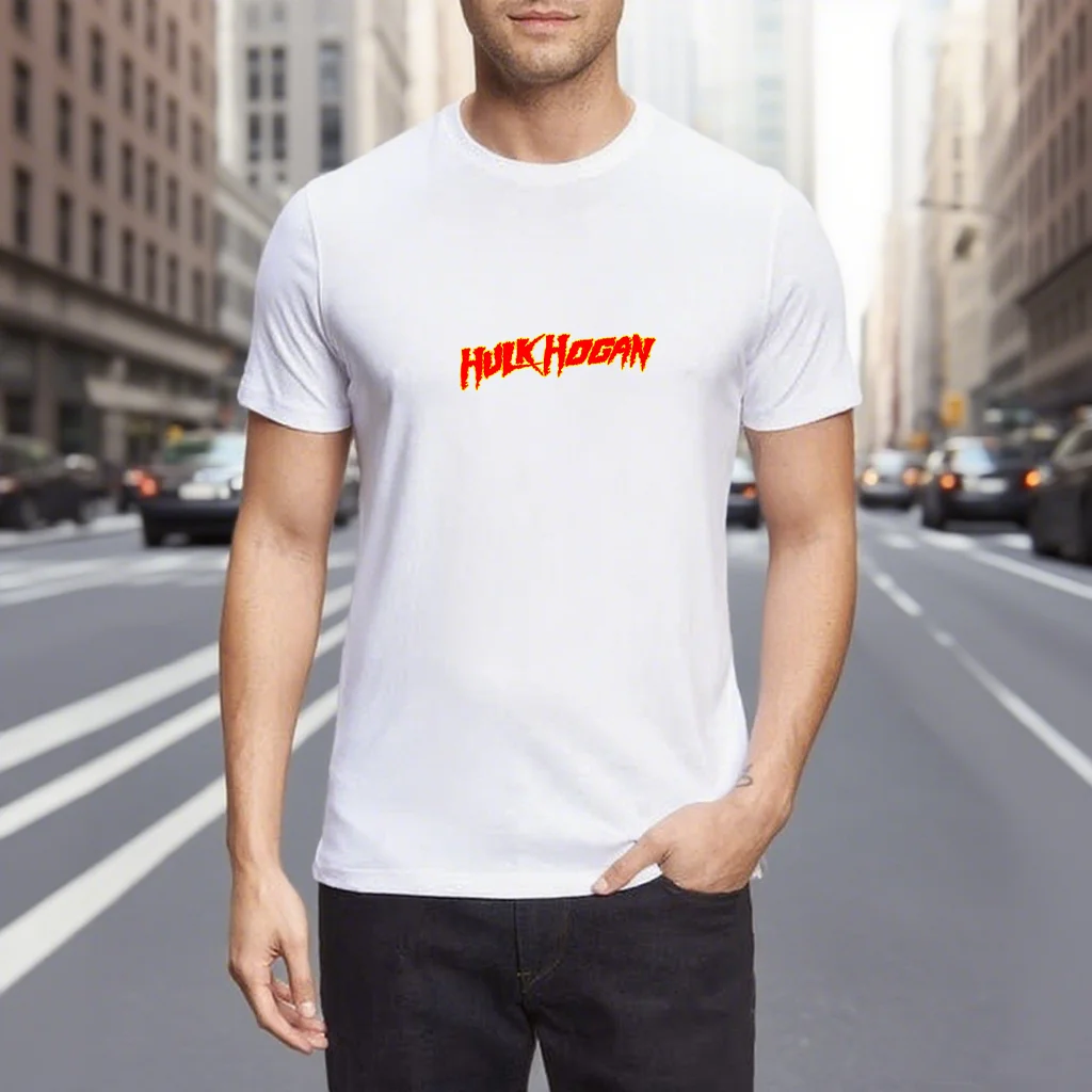 

Men's Clothing Graphic T-Shirts H-Hulk Hogan Print 100% Cotton Summer Tops Y2k Ropa hombre White Streetwear Short Sleeve Tee