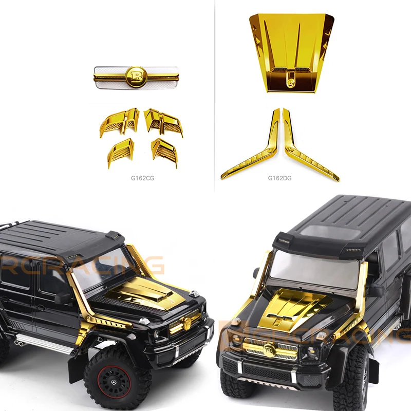 Tuhao Gold Kit Horizontal Grille/hood/wading Hose/wheel Eyebrow Ventilation Grille for 1/10 RC Crawler Car Traxxas TRX4/6 Benz