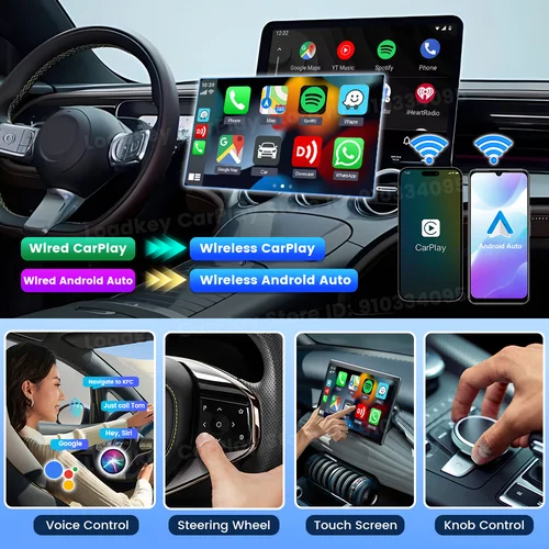 Imagen 2 del producto 2025 Carlinkit 2 en 1 Android Auto adaptador Carplay inalámbrico inteligente Mini Ultra Bt Wifi Usb Dongle para Toyota Volvo Kia Benz Mazda