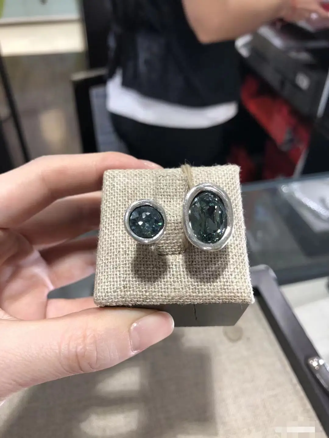 Yisheng alloy bead Crystal stone gem ring, Silver clasp, fashion, with logo, wholesale, new 2021, European fashion gift