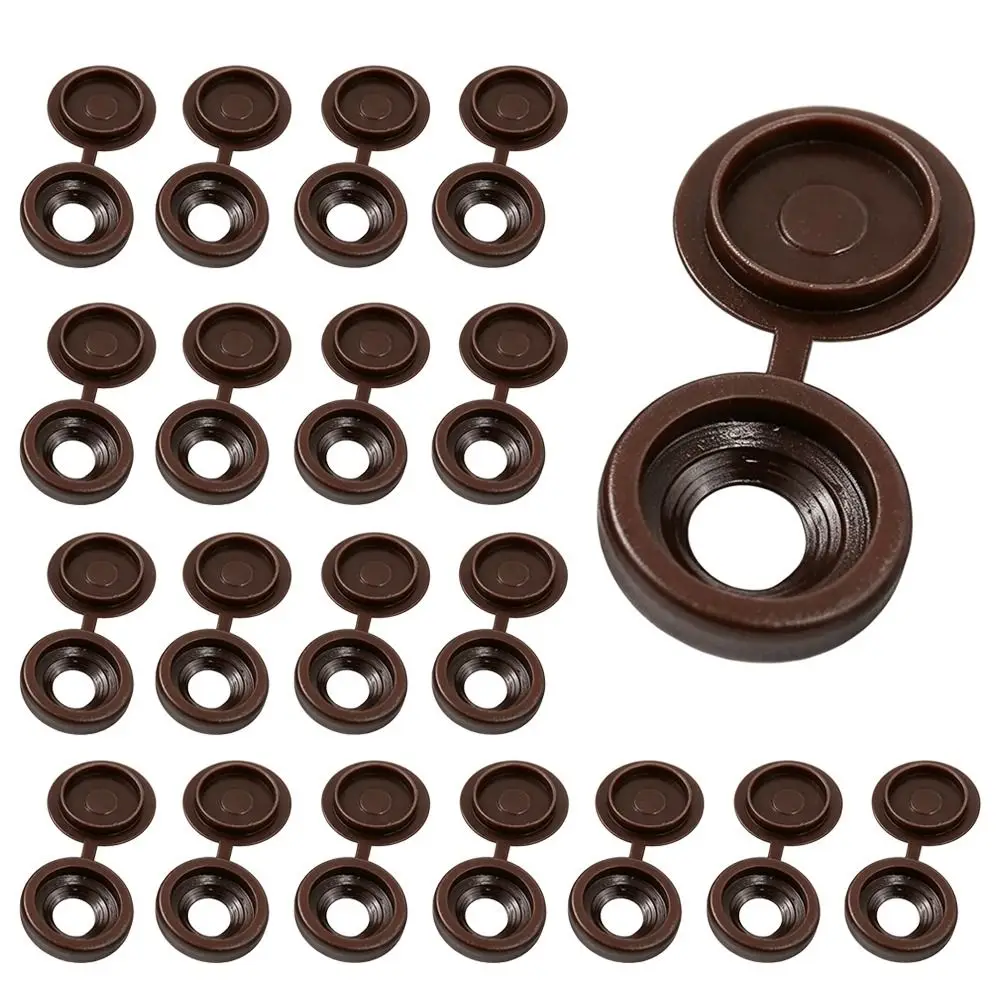 200pcs Practical M5 Size Screw Cap Covers Fold Snap Design Hinged Flip Cover Plastic Screw Caps Hinged Screw Caps Furniture