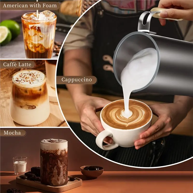 2026 New Home Smart Milk Foam Maker, Independent Cup Body, Dual Hot And Cold Heating, 65℃ Constant Temperature EU Plug