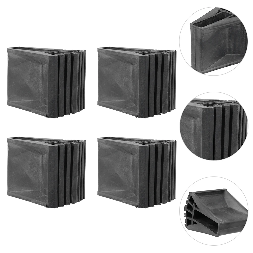 

4pcs Non slip Ladder Feet Protectors Black Thickened Rubber Pads Durable Foldable Stabilizer Mats Anti scratch For