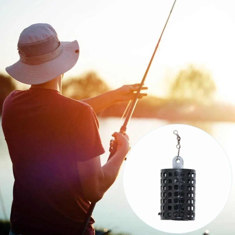 10Pcs Round Iron Feeders Basket Cage Basket Trap Lure Holder Fishing Lure Cage Fishing Tackle Feeders Cage Easy to Carry