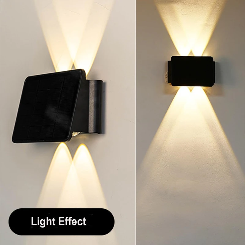 4 Led Solar Light Decoration Downward Zewnętrzna lampa ścienna Reflektor Floodlight Od zmierzchu do świtu Oprawa oświetleniowa zewnętrzna Jasna