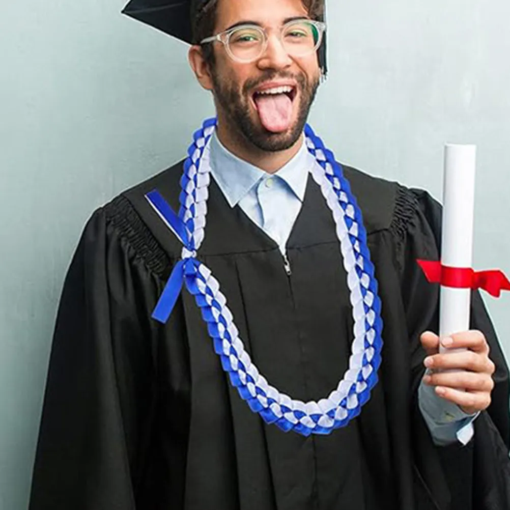 

Graduation Lei Necklace Double Layer Braided Ribbon Class of 2025 Graduation Ropes Ceremony Accessories Ropes