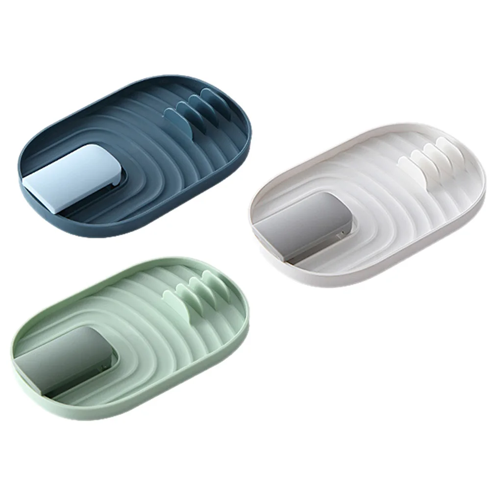 

3 Pcs Spatula Rack Holder Pot Cover Spoon Lid Kitchen Stand Kitchenware Storage Plastic Counter Organizer